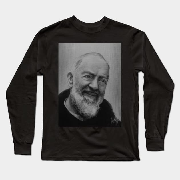 Padre Pio Long Sleeve T-Shirt by artdesrapides